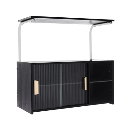 Two-Tier Storage Cabinet With Adjustable Shelves And Clear Door
