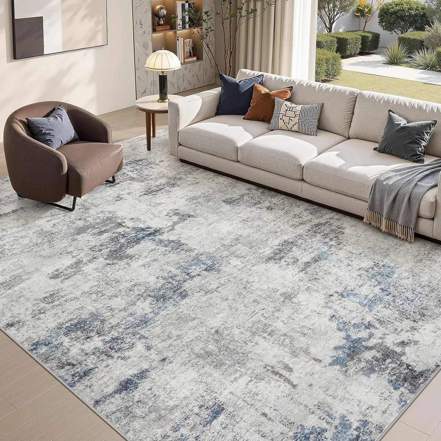 Area Rug For Living Room Non Slip Washable Indoor Carpet