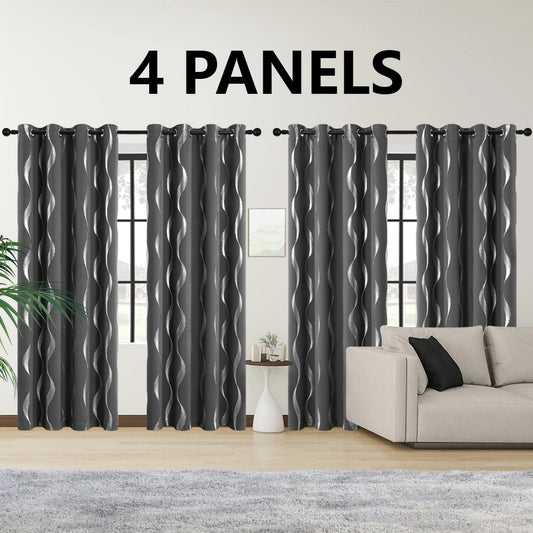NONECN Blackout Curtains Thermal Insulated Room Darkening For Bedroom