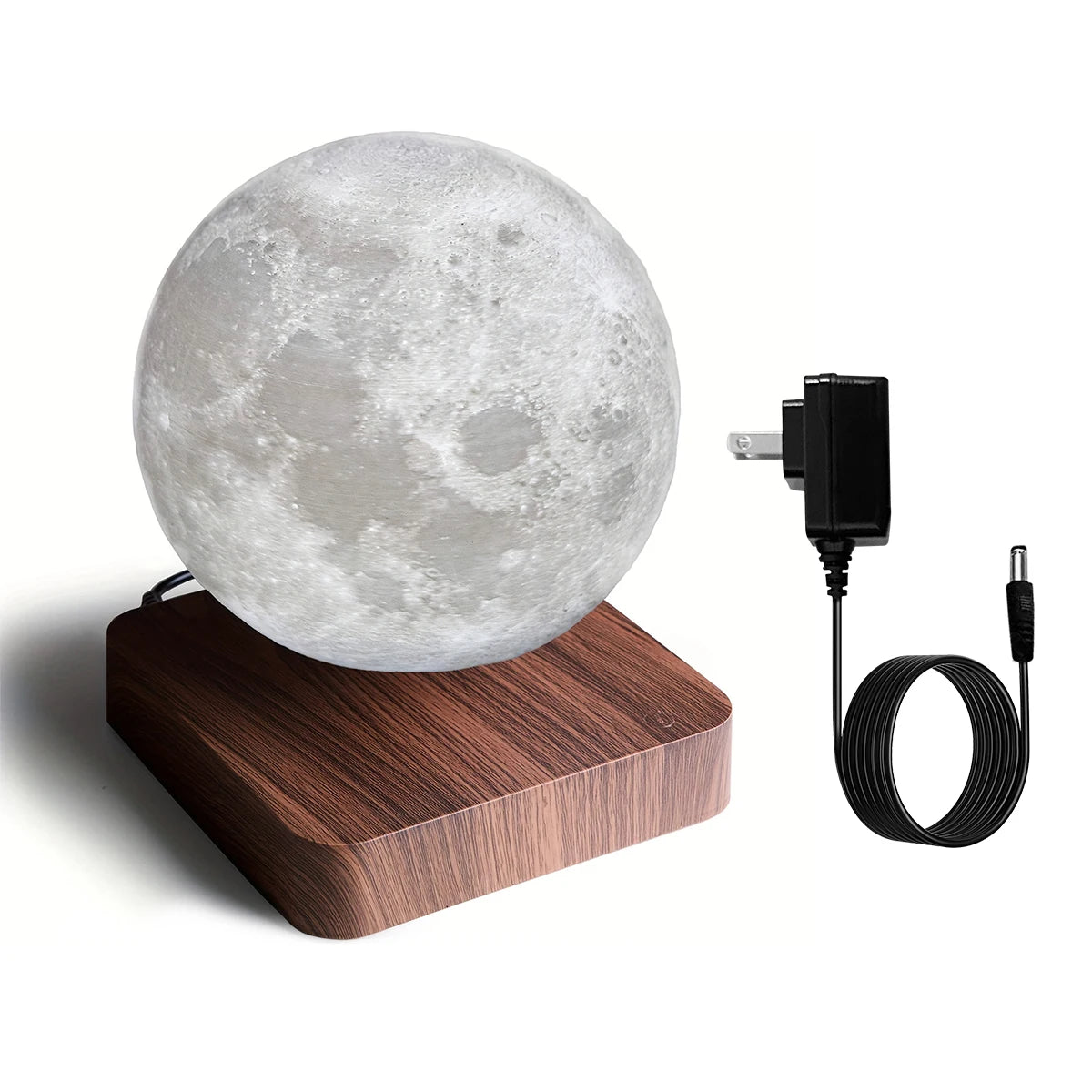 Mexllex Magnetic Floating Moon Lamp With Wooden Base 3-Temperature LED