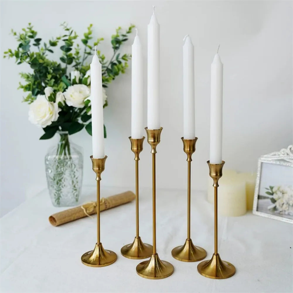 6-Piece Metal Candlestick Holders Set For Home And Wedding Decor