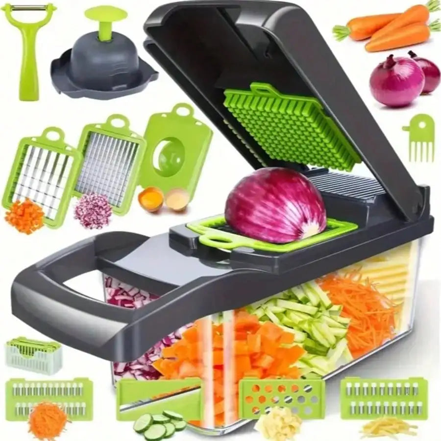 Multi Functional Vegetable Chopper With Eight Stainless Steel Blades
