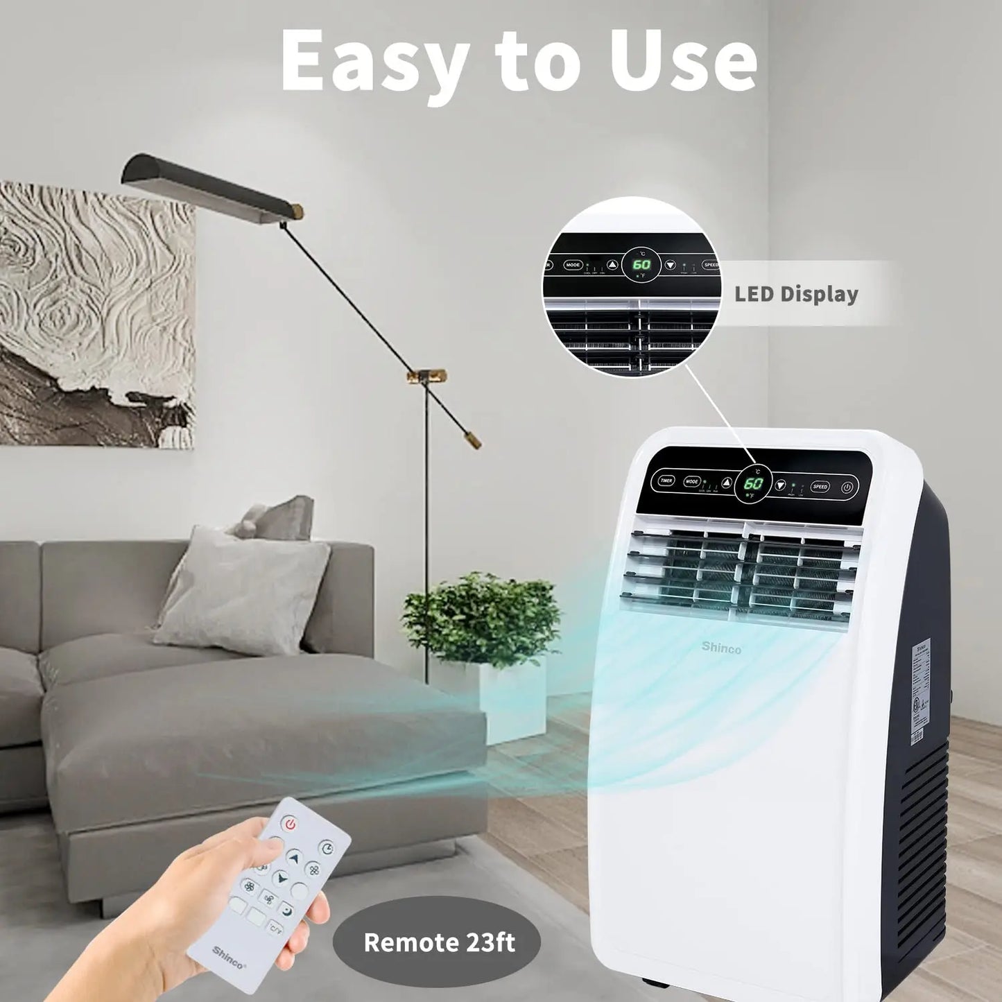 Shinco Portable Air Conditioner With Built In Dehumidifier