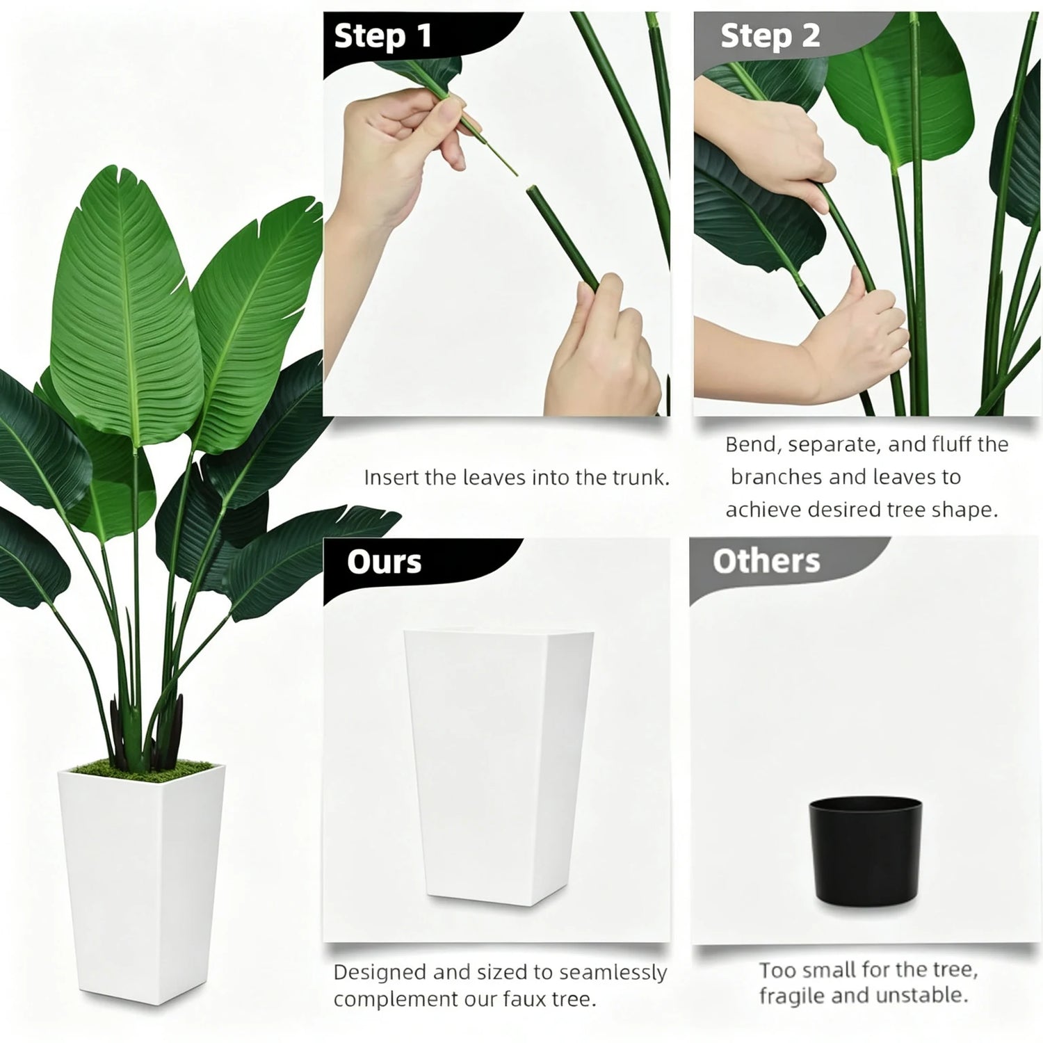 Olitree Bird Of Paradise Artificial Plant Indoor Floor Home Decor