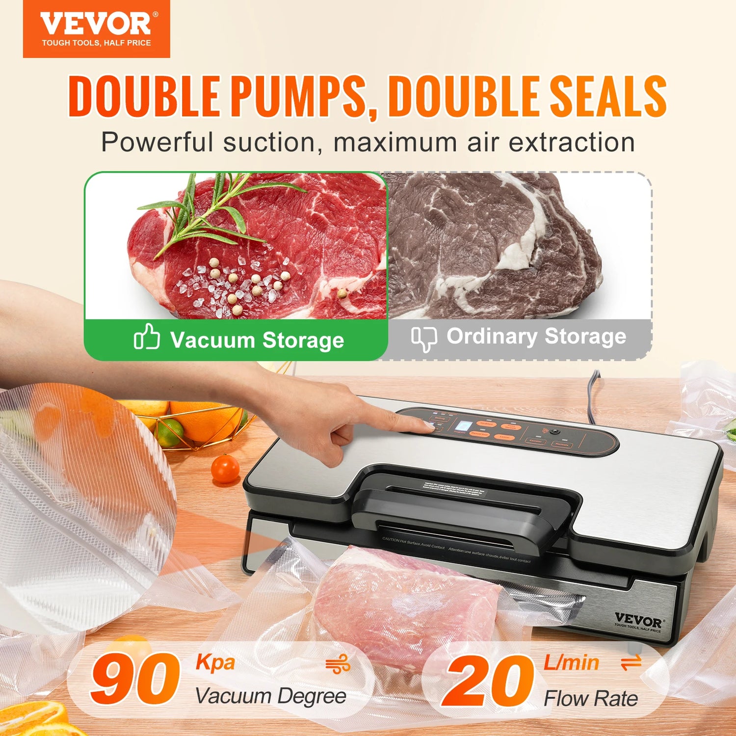 Succebuy Vacuum Sealer Machine for Food Packaging and Storage