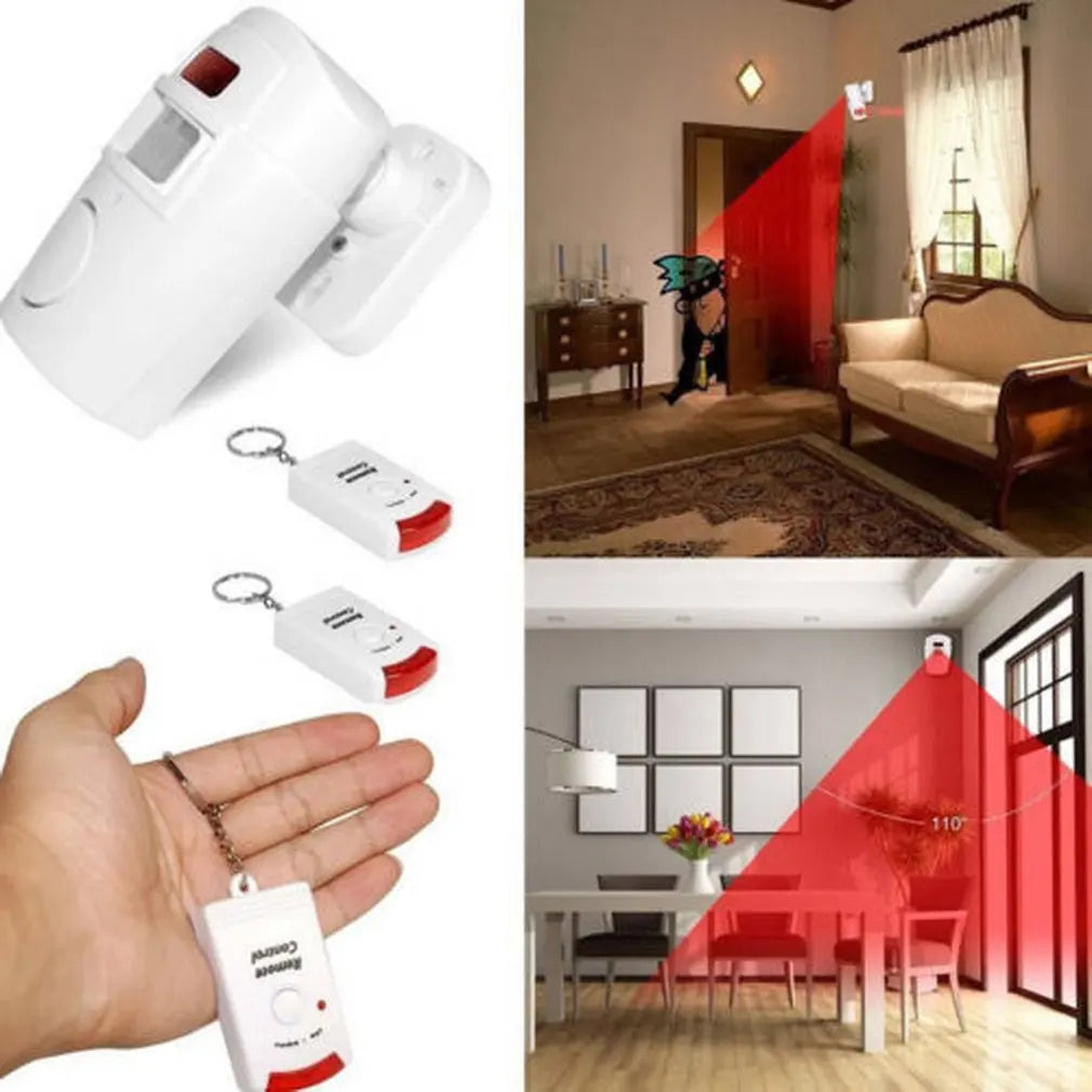 Wireless Motion Sensor Alarm System Indoor Outdoor With Remote Control