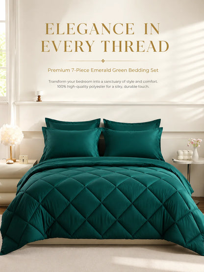 EasYum 5 To 7 Piece Bedding Set Comforter Flat Fitted Pillowcases