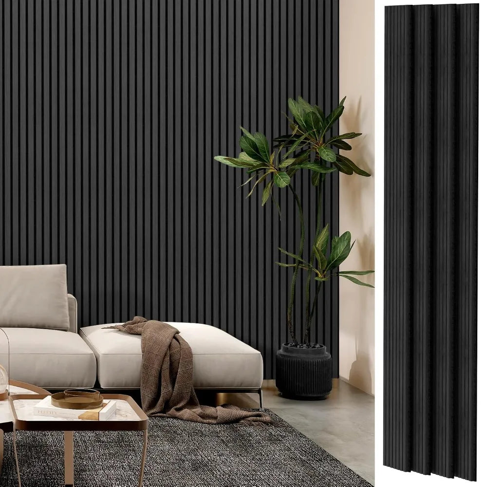 Wood Slat Wall Panel Set for Modern Interiors and Soundproof Walls