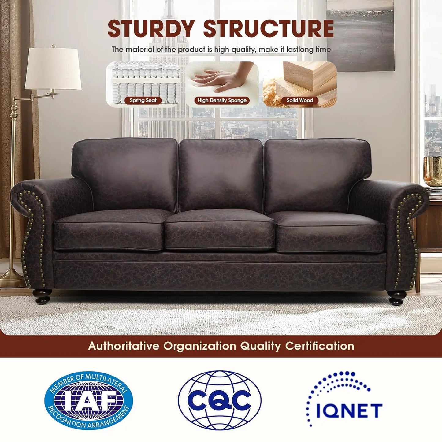 Mid-Century Sofa With Removable Cover And Cushions