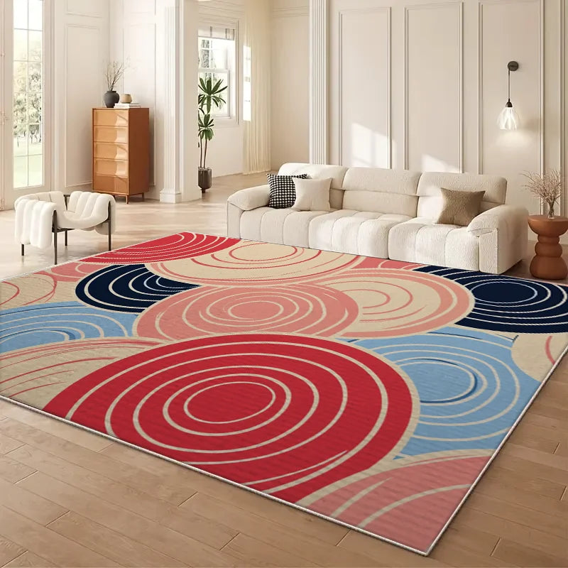 VIKAMA Chinese Style Floral Sofa Area Rug Modern Living Room Mat