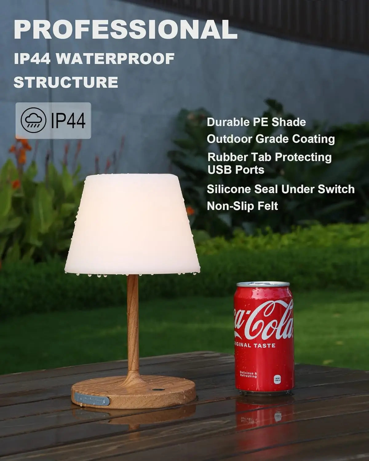 Waterproof Rechargeable LED Table Lamp With Touch Dimmable