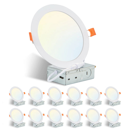ARLGSITE 12 Pack LED Recessed Lights Dimmable Junction Box