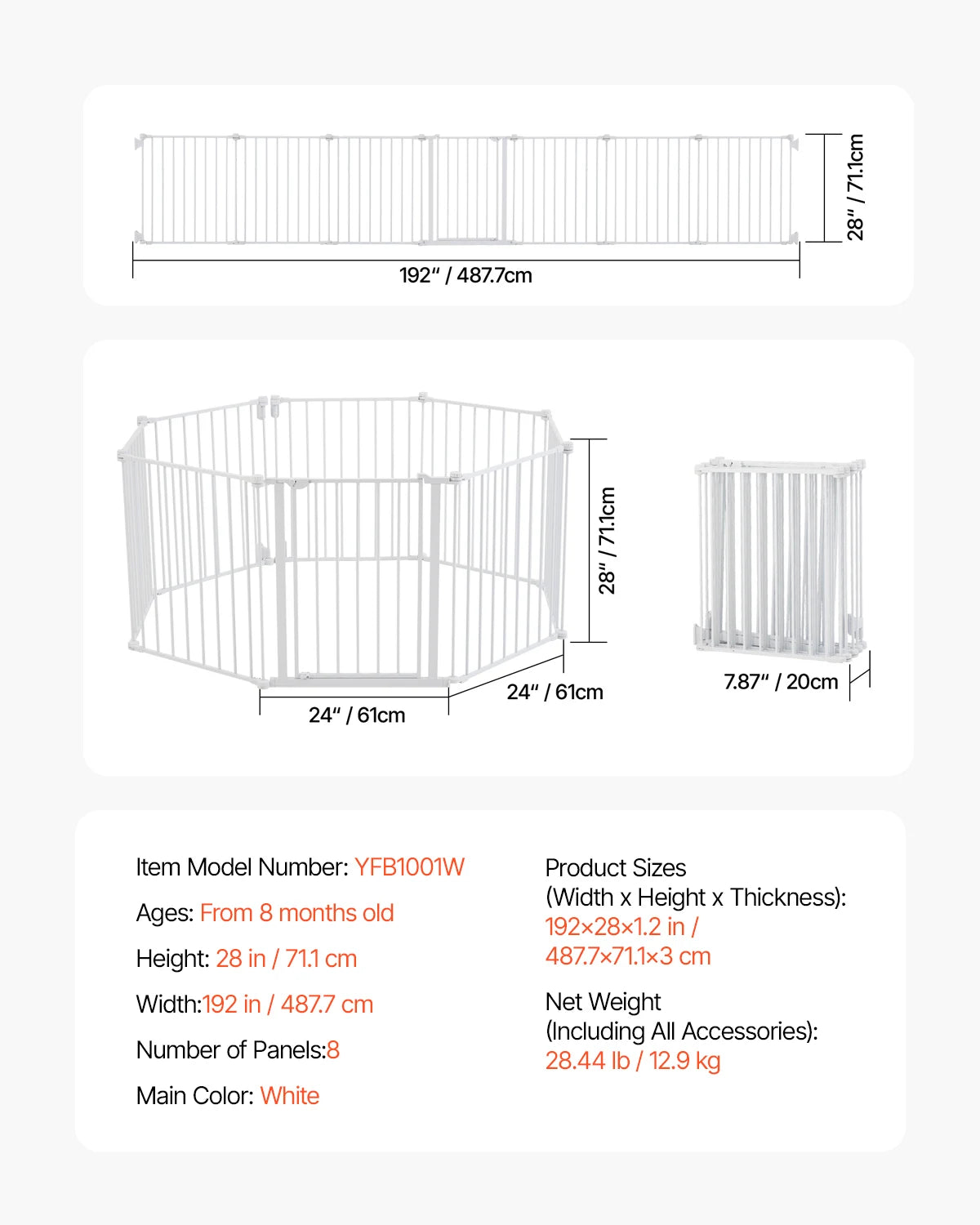 SucceBuy Walk Through Baby And Dog Gate For Home Safety