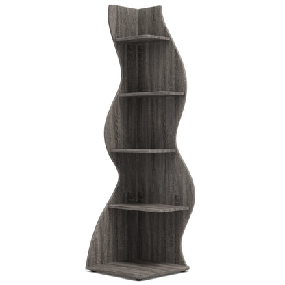 Tribesigns 5-Tier Corner Shelf Wall Bookcase and Plant Stand