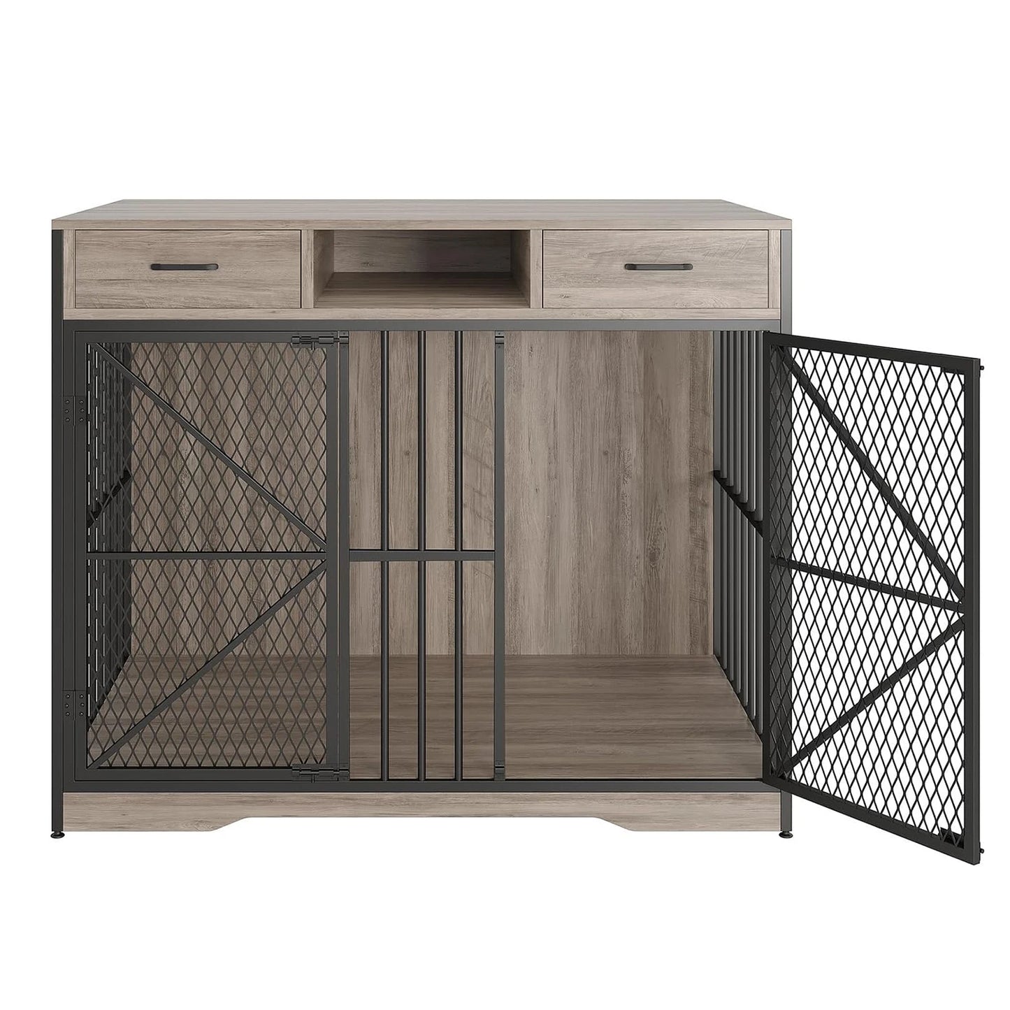 HiMISSDog Heavy Duty Dog Crate Furniture With Drawers