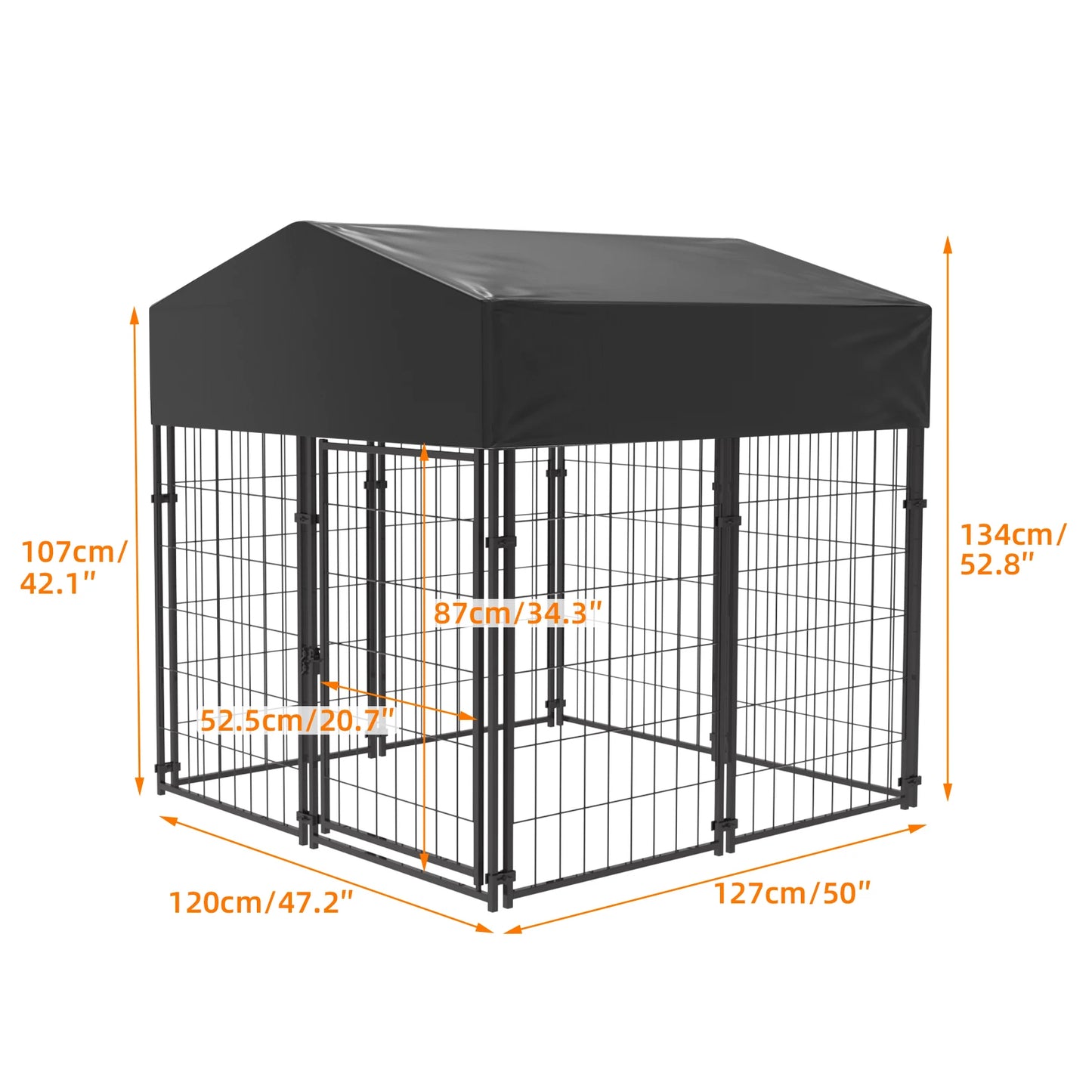 BINGOPAW Outdoor Dog Kennel With Welded Wire And Canopy