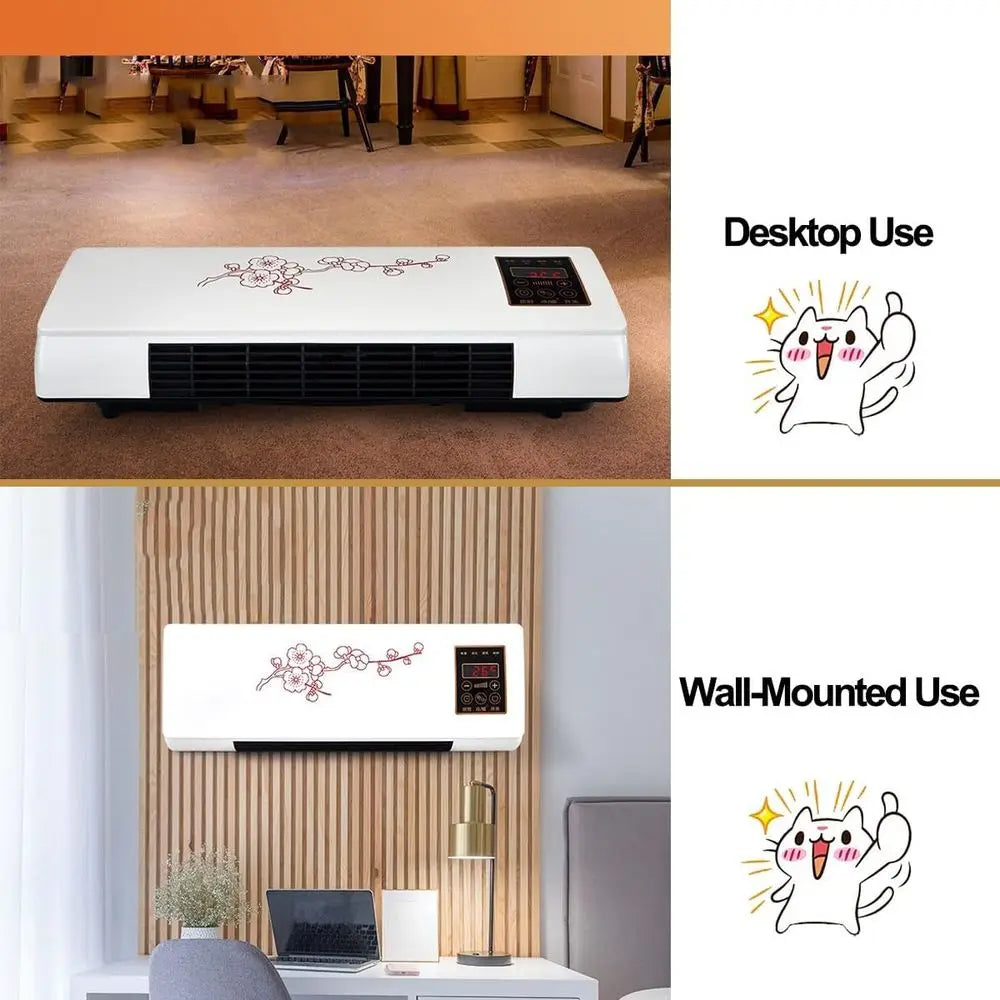 Compact Wall-Mounted Air Conditioner and Heater with Remote
