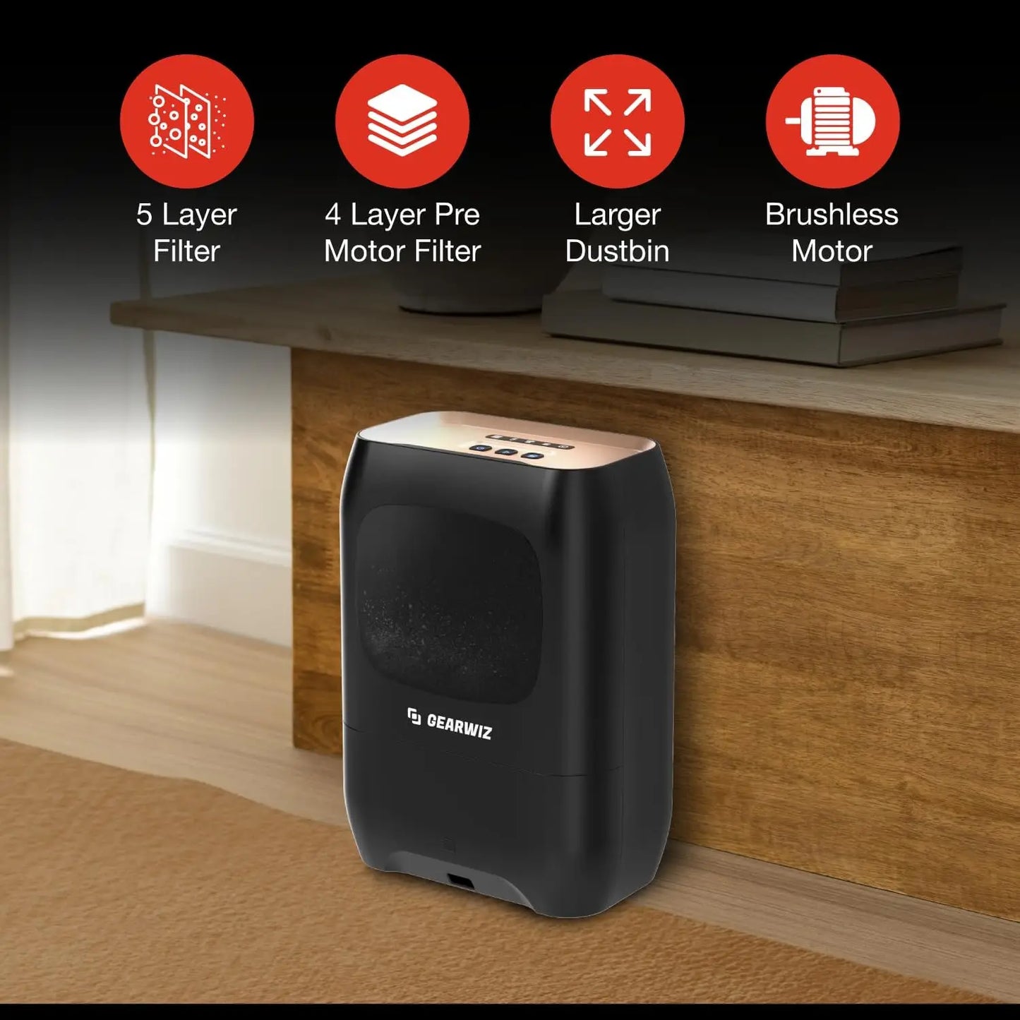 Touchless Automatic Vacuum Dustpan With Nozzle For Hands Free Cleaning