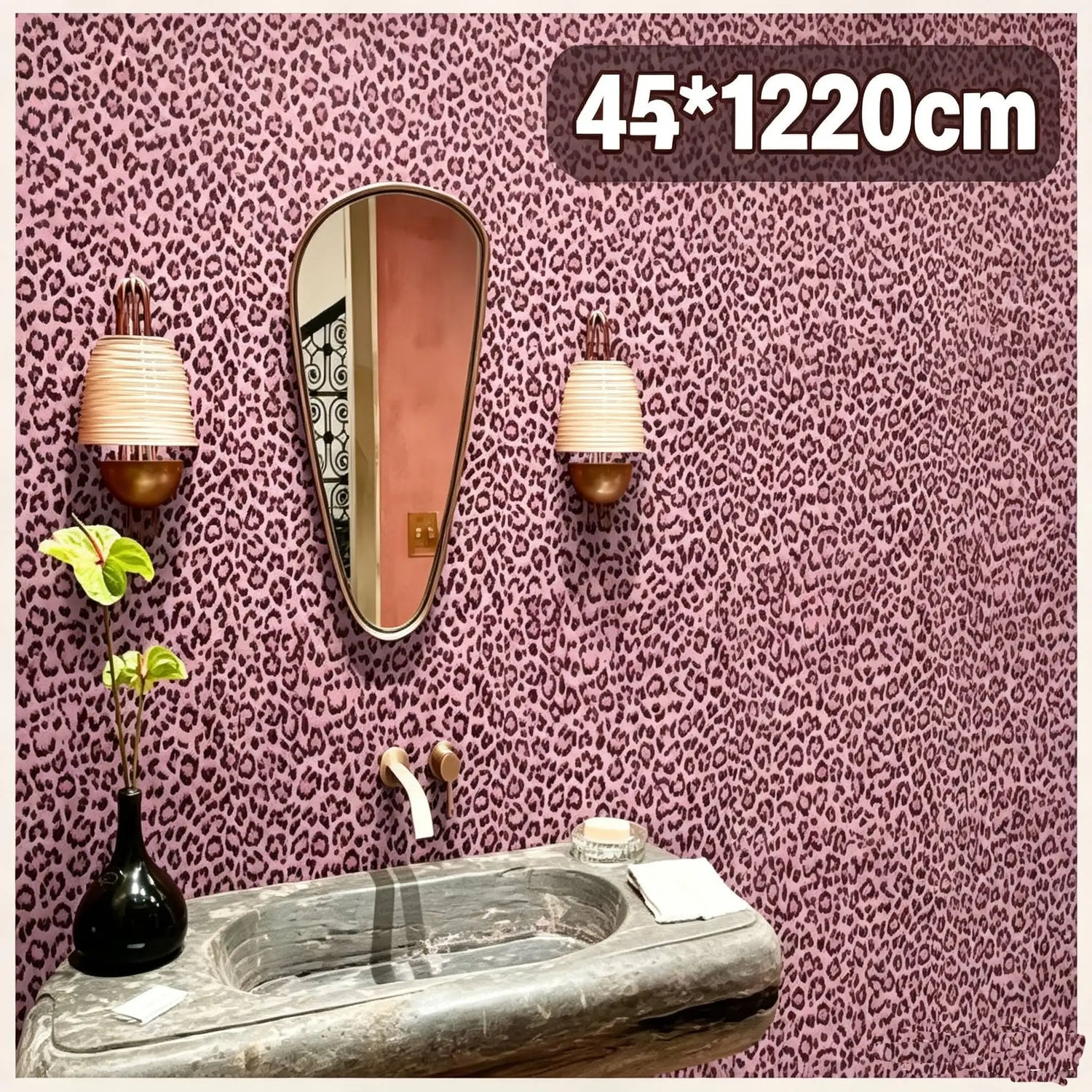 Peel And Stick Leopard Print PVC Wallpaper For Decor