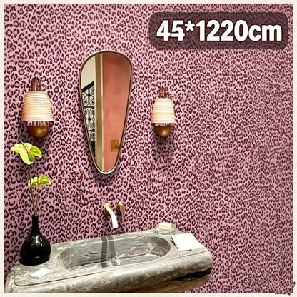 Peel And Stick Leopard Print PVC Wallpaper For Decor