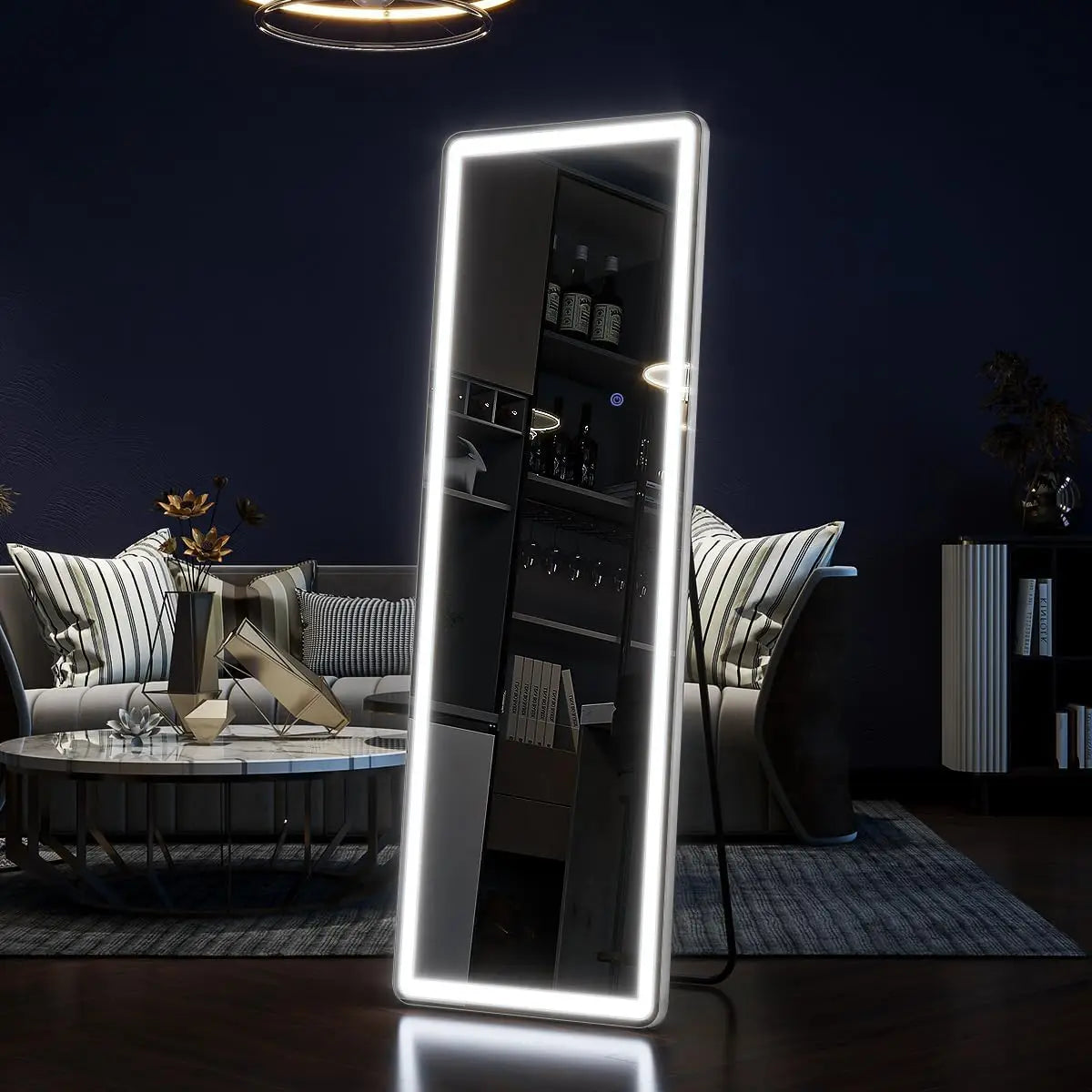 Koonmi Full Length Mirror With Lights Led Floor Mirror Dimmable