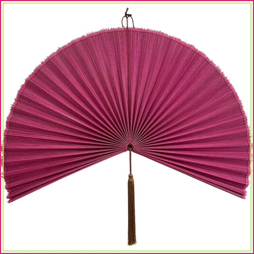 Bamboo Wall Fan Decor Boho Hanging Headboard For Living Spaces