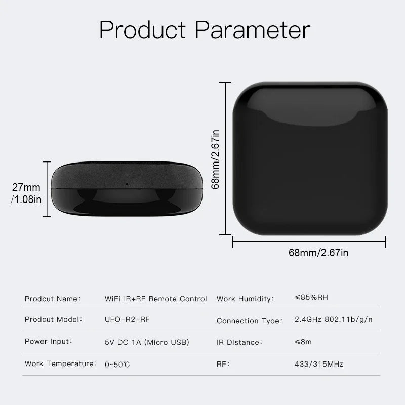 WiFi RF IR Universal Remote Controller With Tuya App