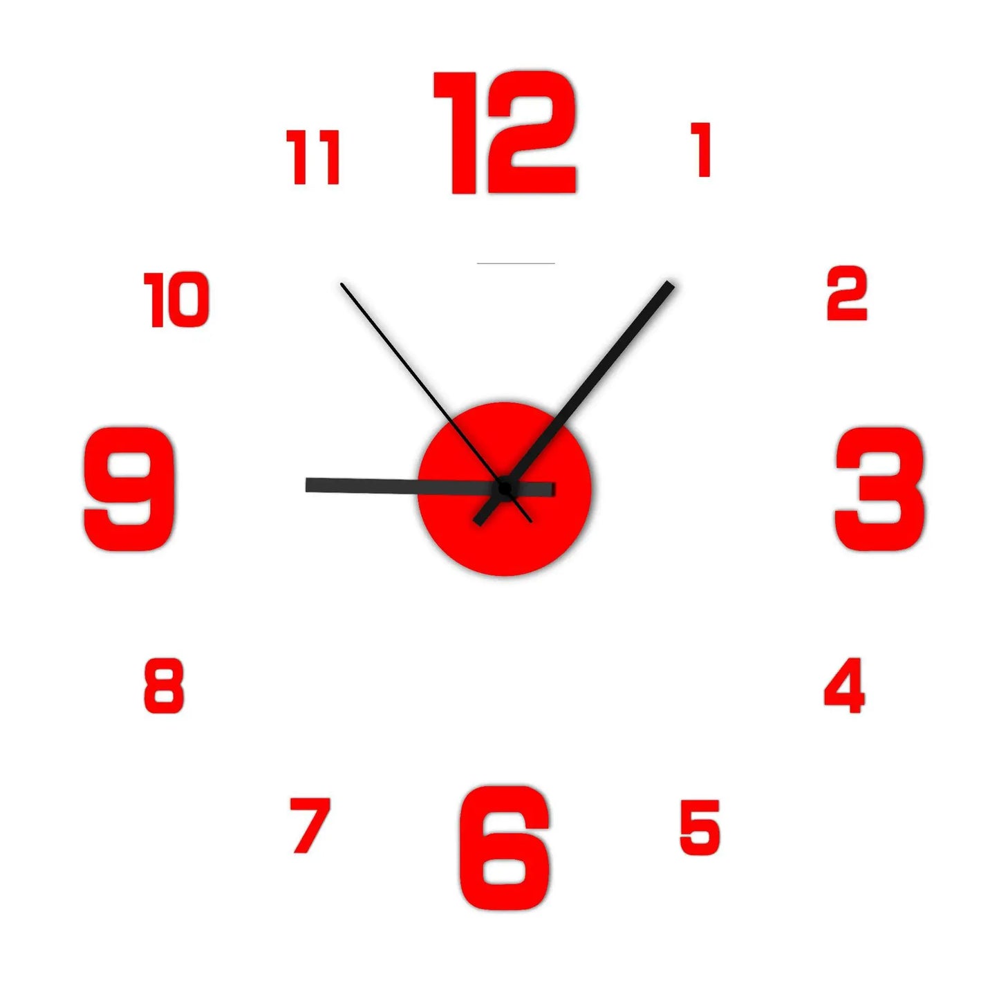 Frameless DIY Wall Clock Wall Decal Silent Living Room Office