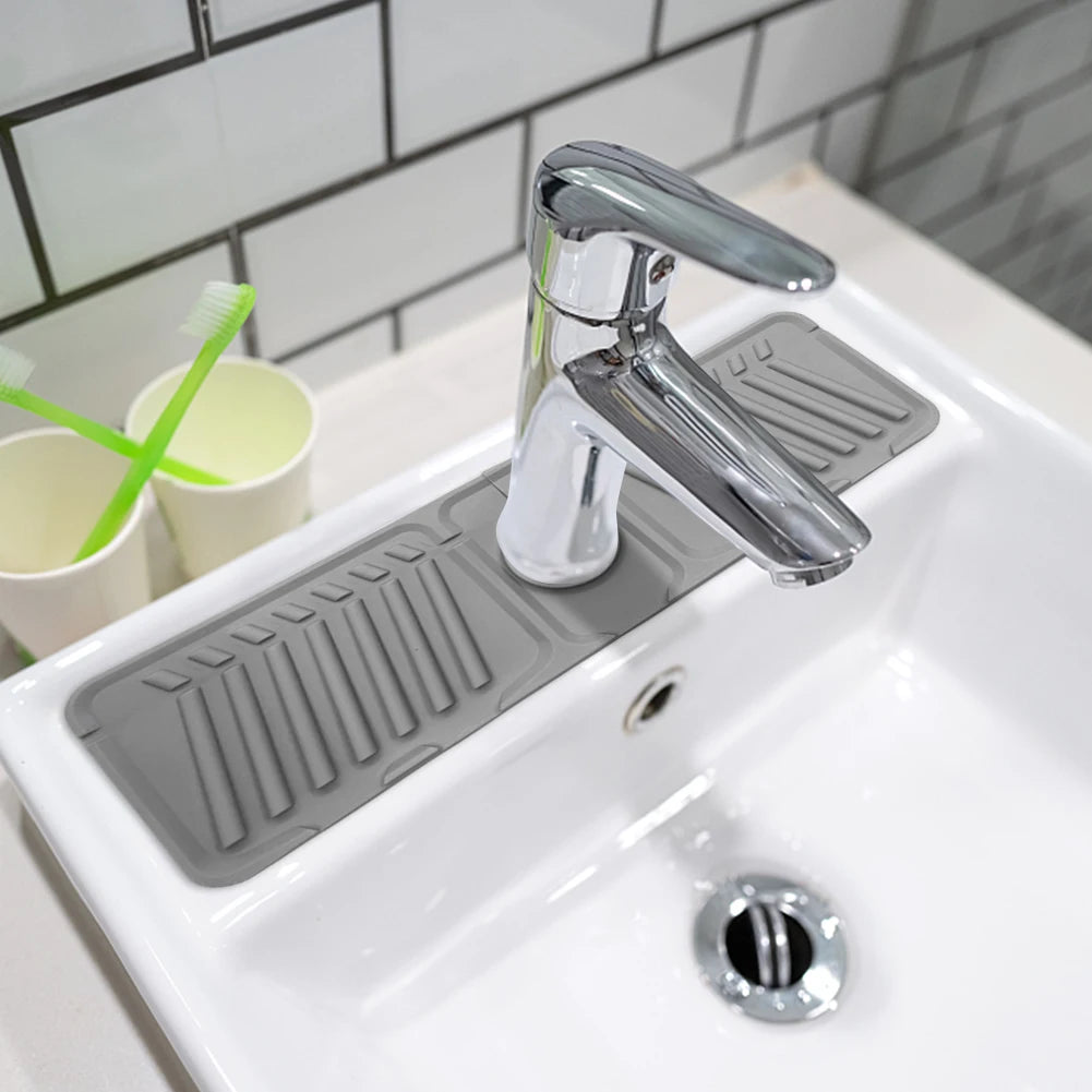 Silicone Faucet Mat Multifunction Draining Pad For Kitchen Countertop