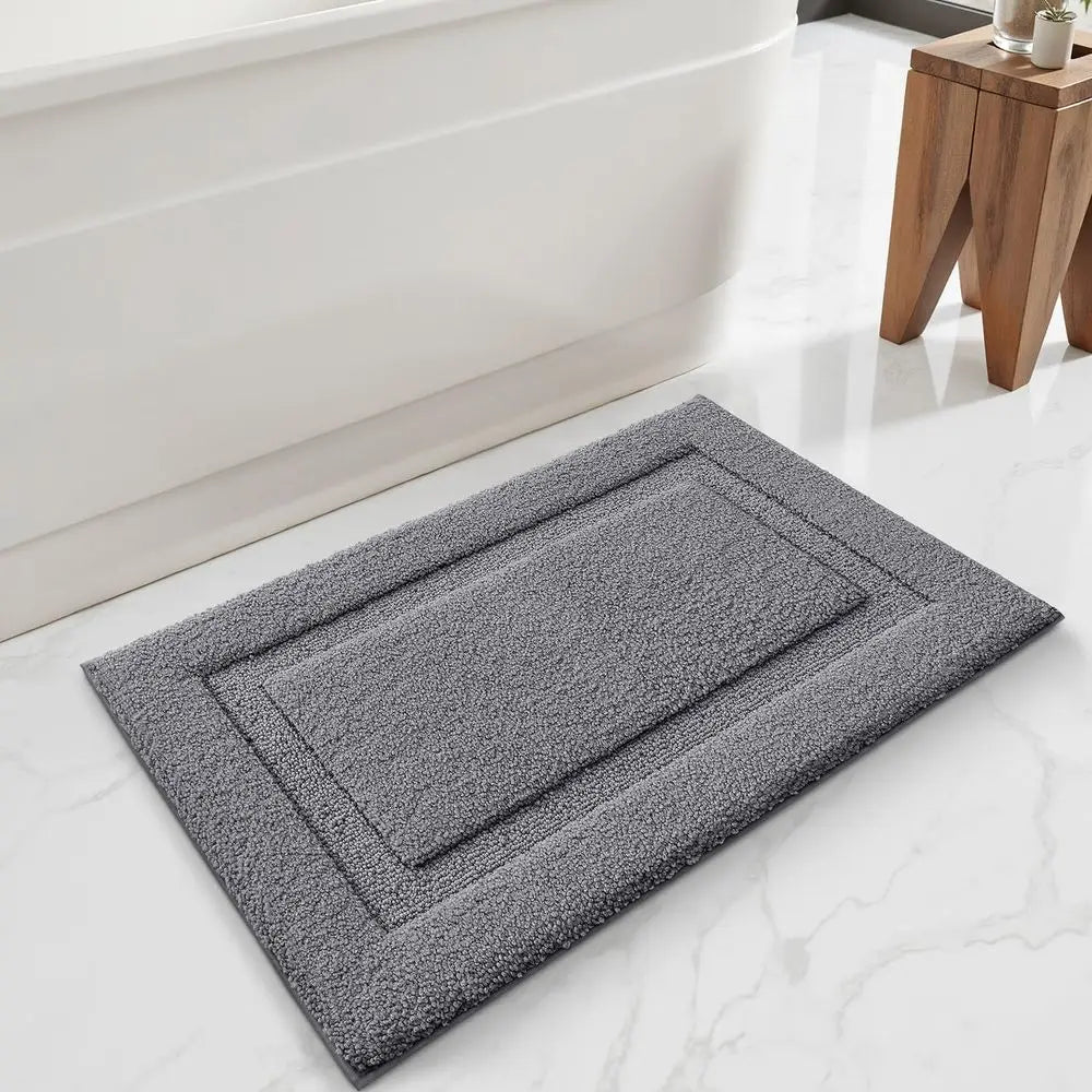 Non-Slip Rubber Backed Bath Rug Absorbent Washable Mat for Bathroom