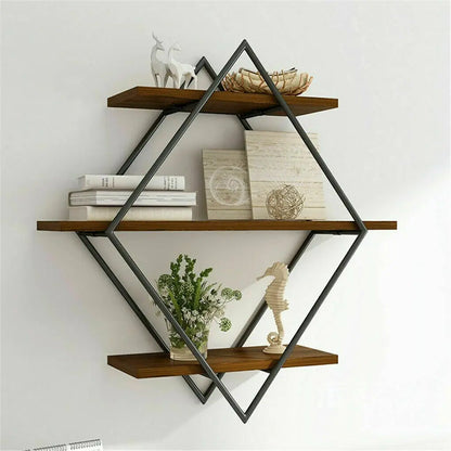 Rustic Wood Wall Mounted Floating Shelves for Kitchen Display