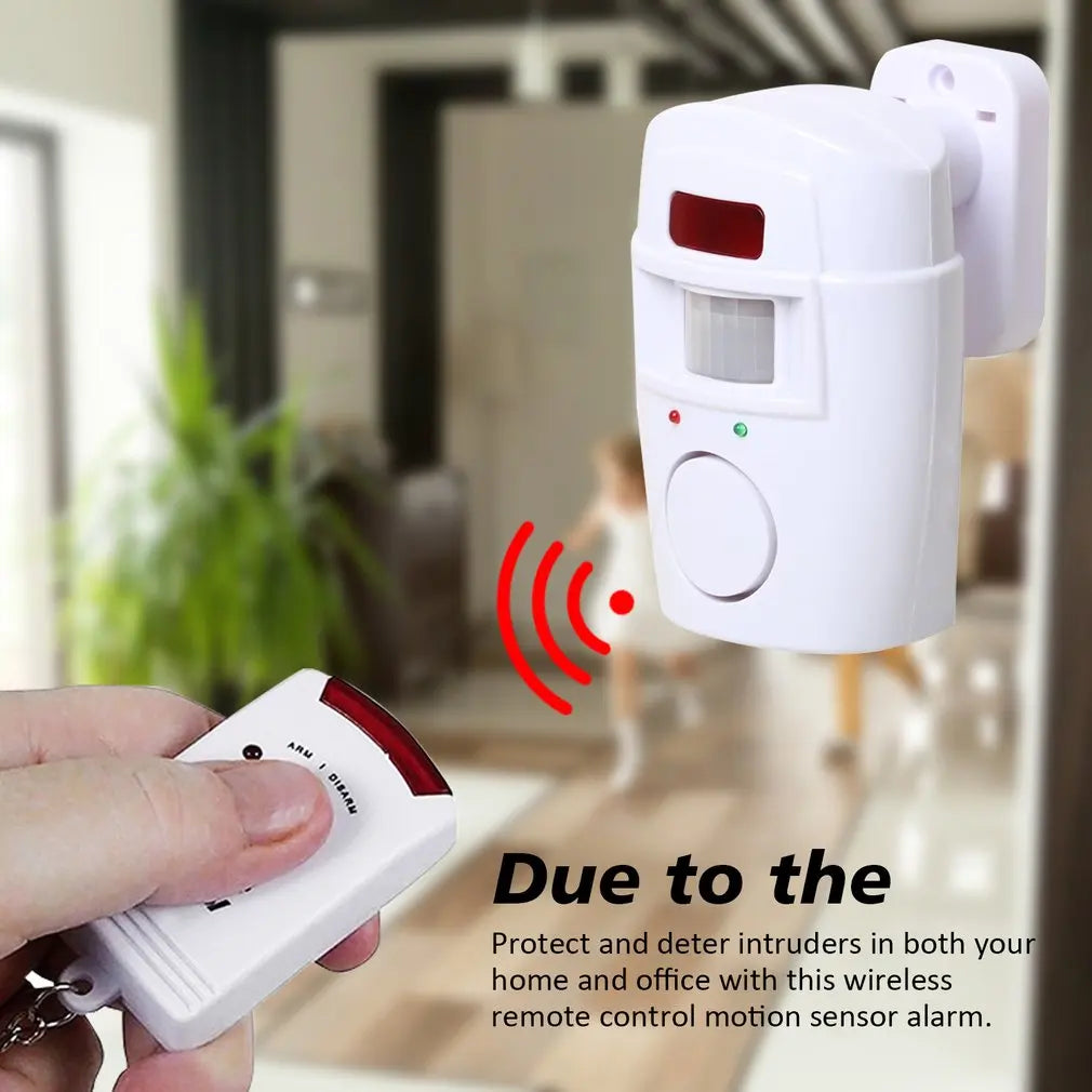 Wireless Motion Sensor Alarm System Indoor Outdoor With Remote Control