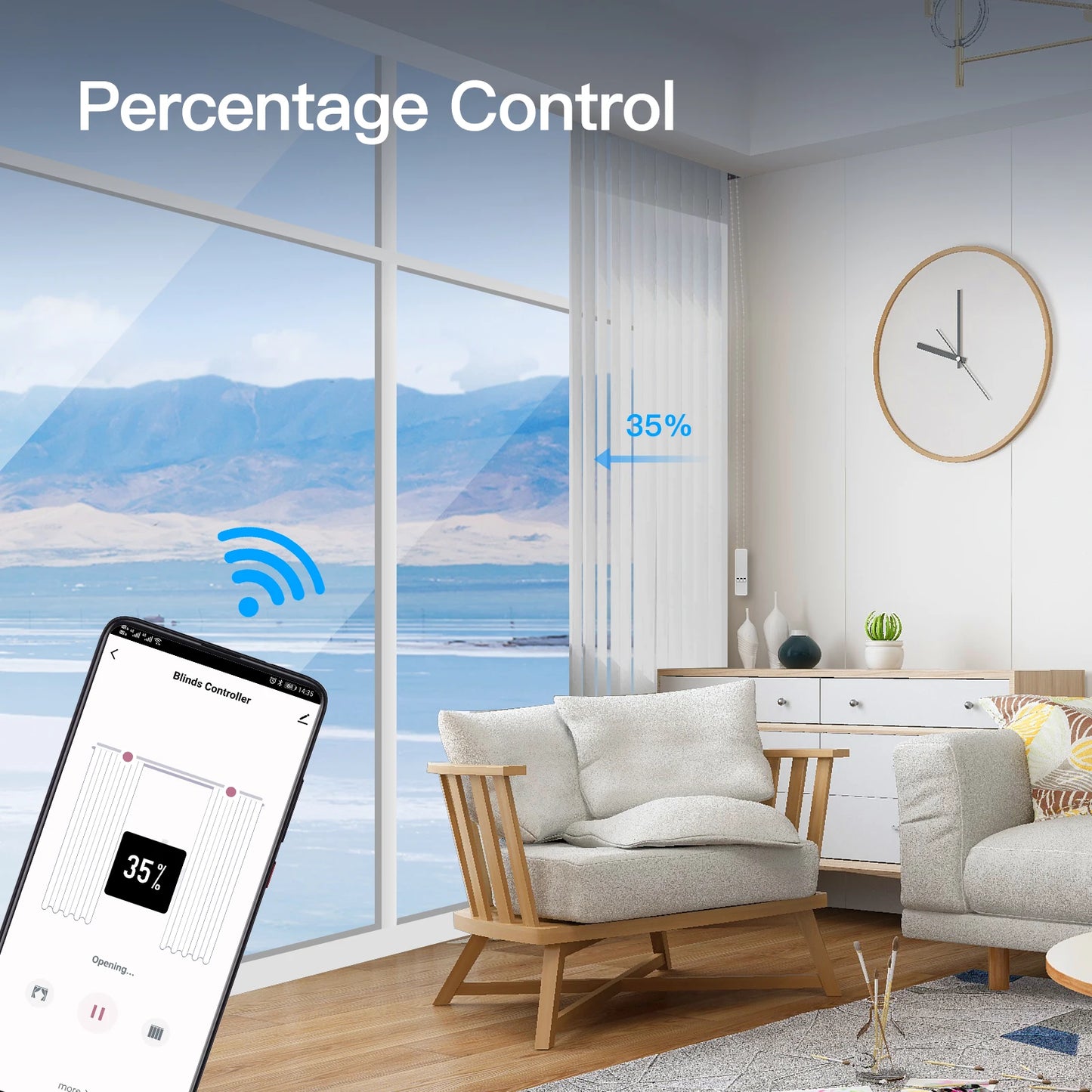 MOES Tuya WiFi Smart Motorized Chain Roller Blinds Kit