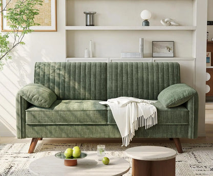 Onbrill Modern Chenille Fabric Loveseat Sofa For Cozy Living Rooms