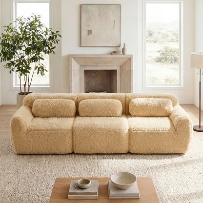 Modern Plush Modular Sectional Sofa With Pillows