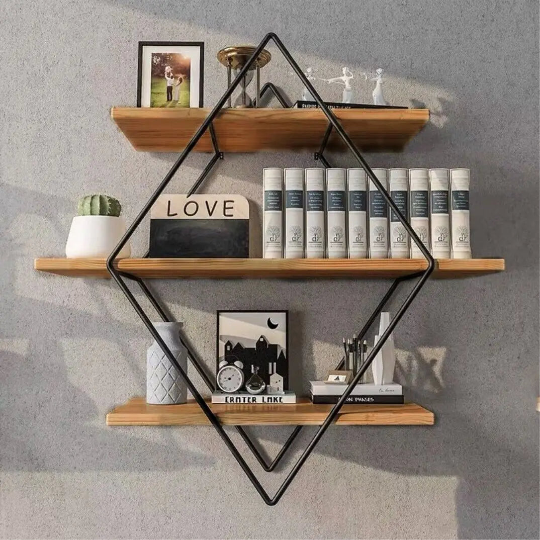 Rustic Wood Wall Mounted Floating Shelves for Kitchen Display
