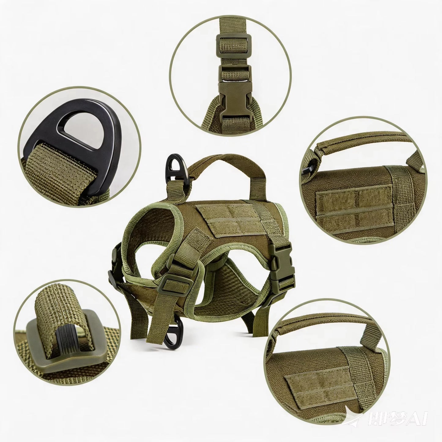 Tactical Cat Harness Adjustable And Leash Set Escape Proof Soft Mesh With Handle