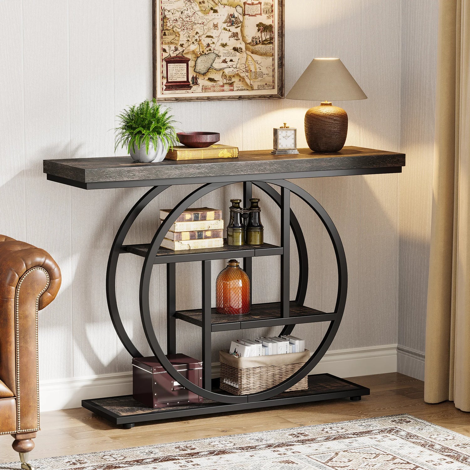 Tribesigns 4-Tier Console Table Industrial Entryway And Living Room