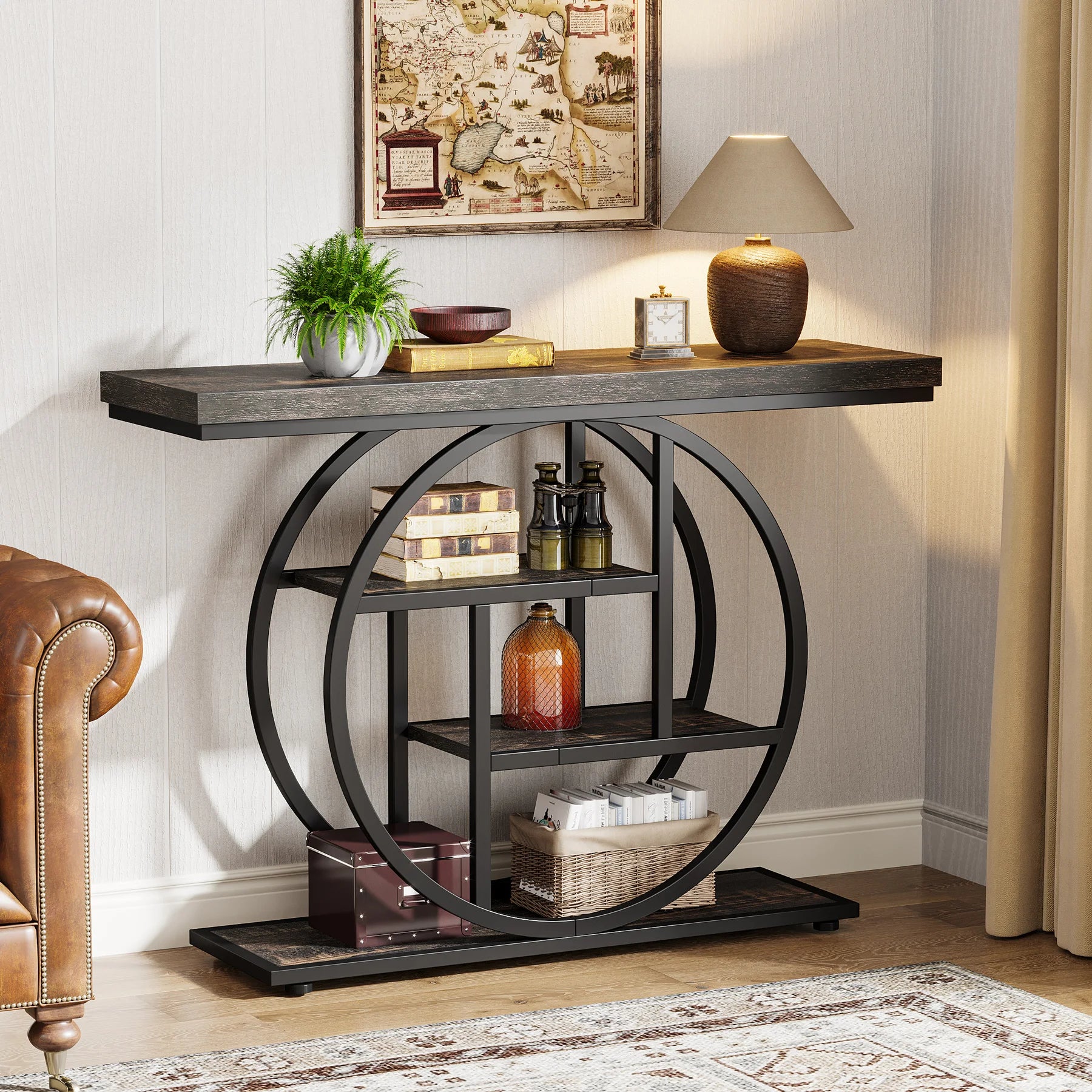 Tribesigns 4-Tier Console Table Industrial Entryway And Living Room
