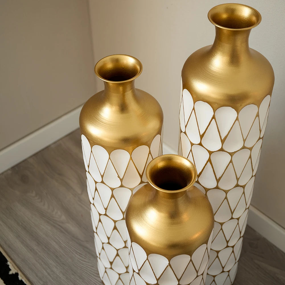 TWISTER.CK Floor Vase Set Modern Metal Decor For Living Rooms