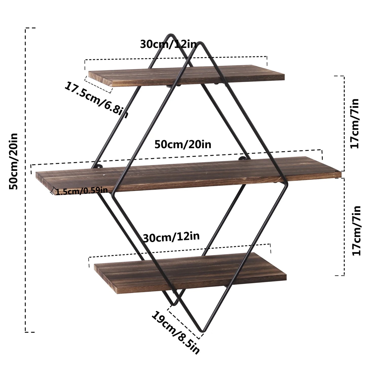 Rustic Wood Wall Mounted Floating Shelves for Kitchen Display