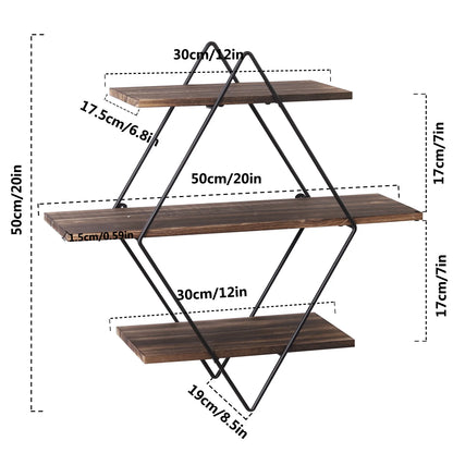Rustic Wood Wall Mounted Floating Shelves for Kitchen Display