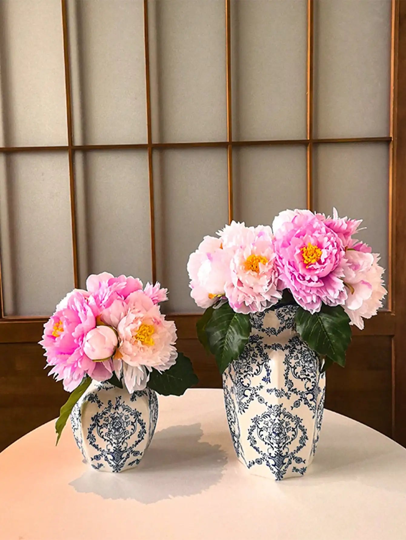 Porcelain Vase Chinese Retro Floral Decor Living Room Office