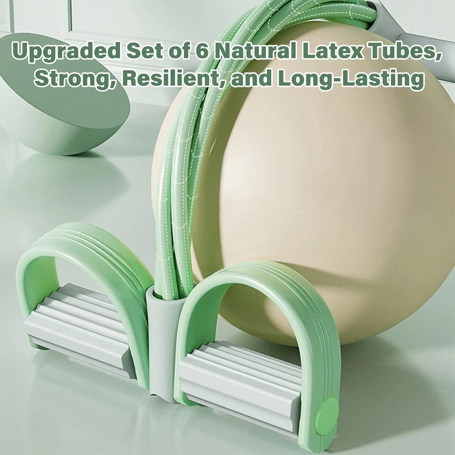 Natural Rubber Pedal Resistance Bands With Handles Home Gym Fitness