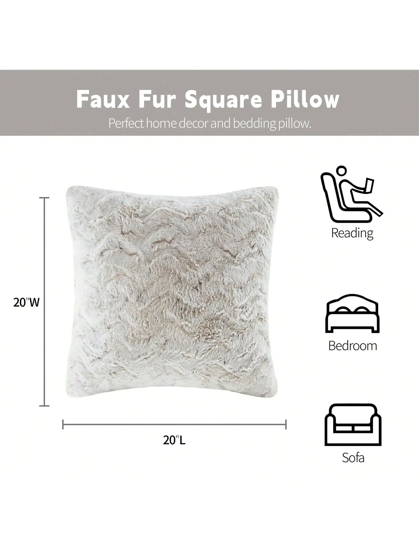 Zuri Faux Fur Animal Throw Pillow Luxury Square Decorative Pillow