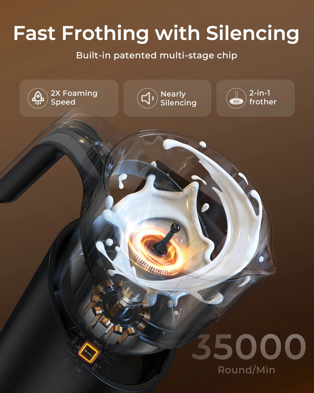 UHOST Milk Frother And Steamer 8-In-1 Electric For Coffee