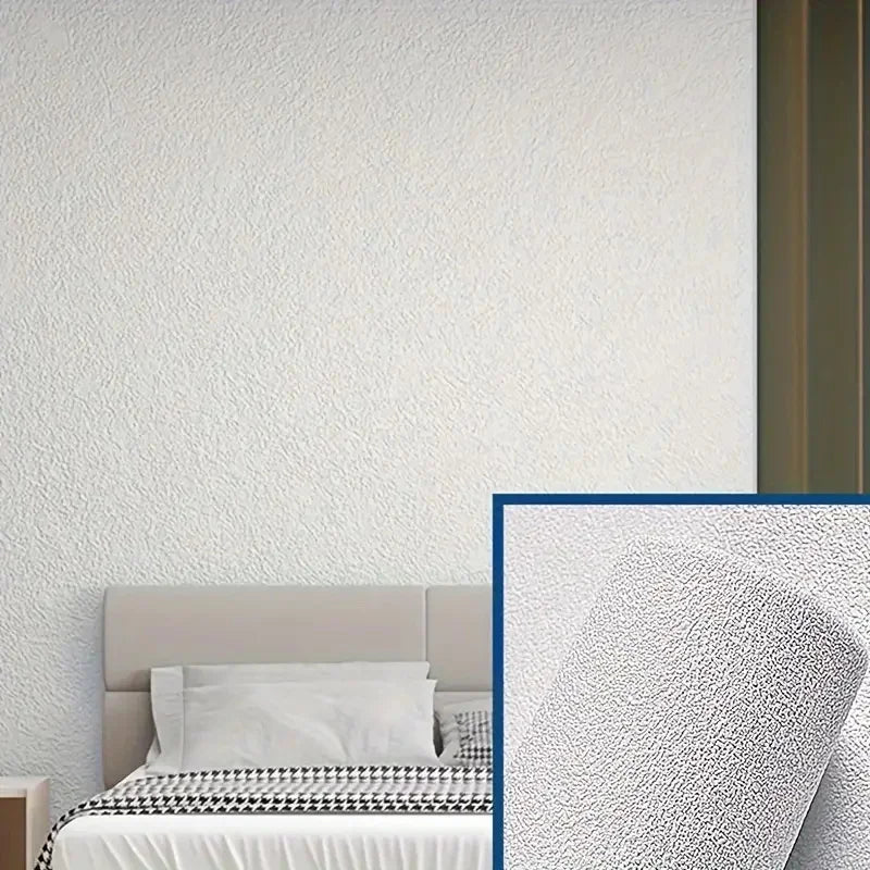 NONECN Linen 3D Foam Wallpaper Self-Adhesive PVC Waterproof Backdrop