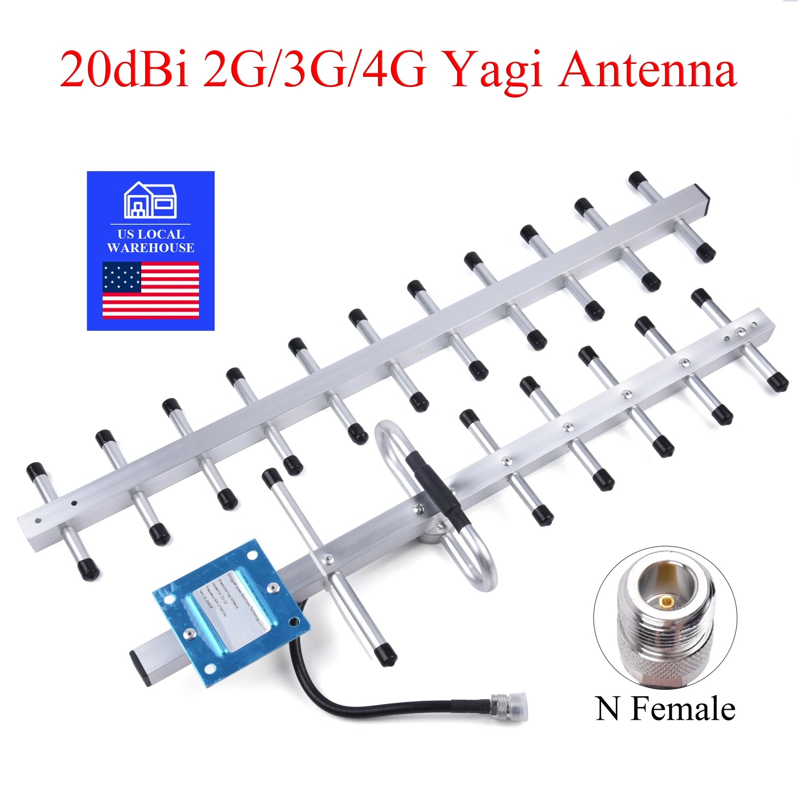 LYNNDM 19/20dBi Yagi Antenna 698-2700MHz N Female External Outdoor