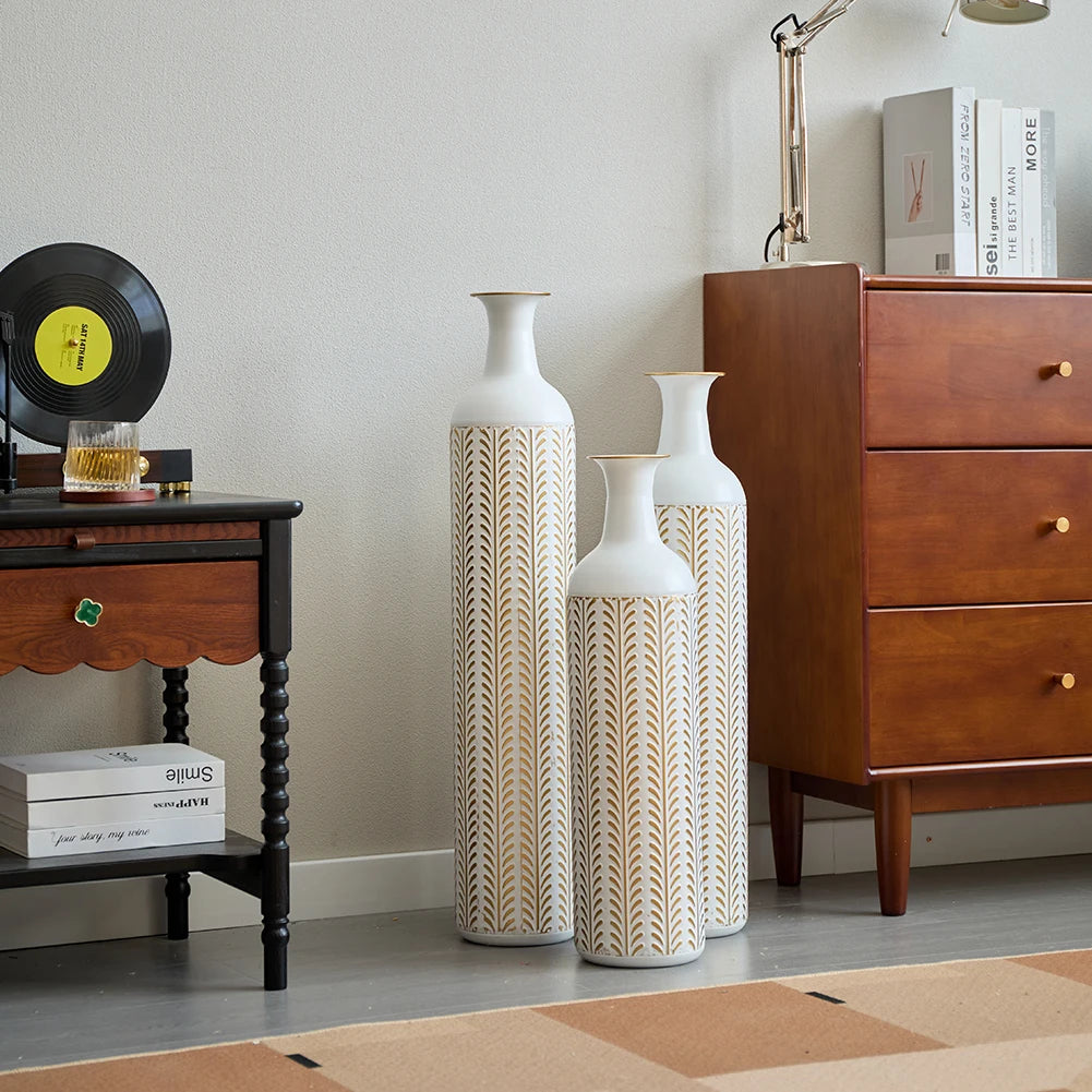 TWISTER.CK Floor Vase Set Modern Metal Decor For Living Rooms
