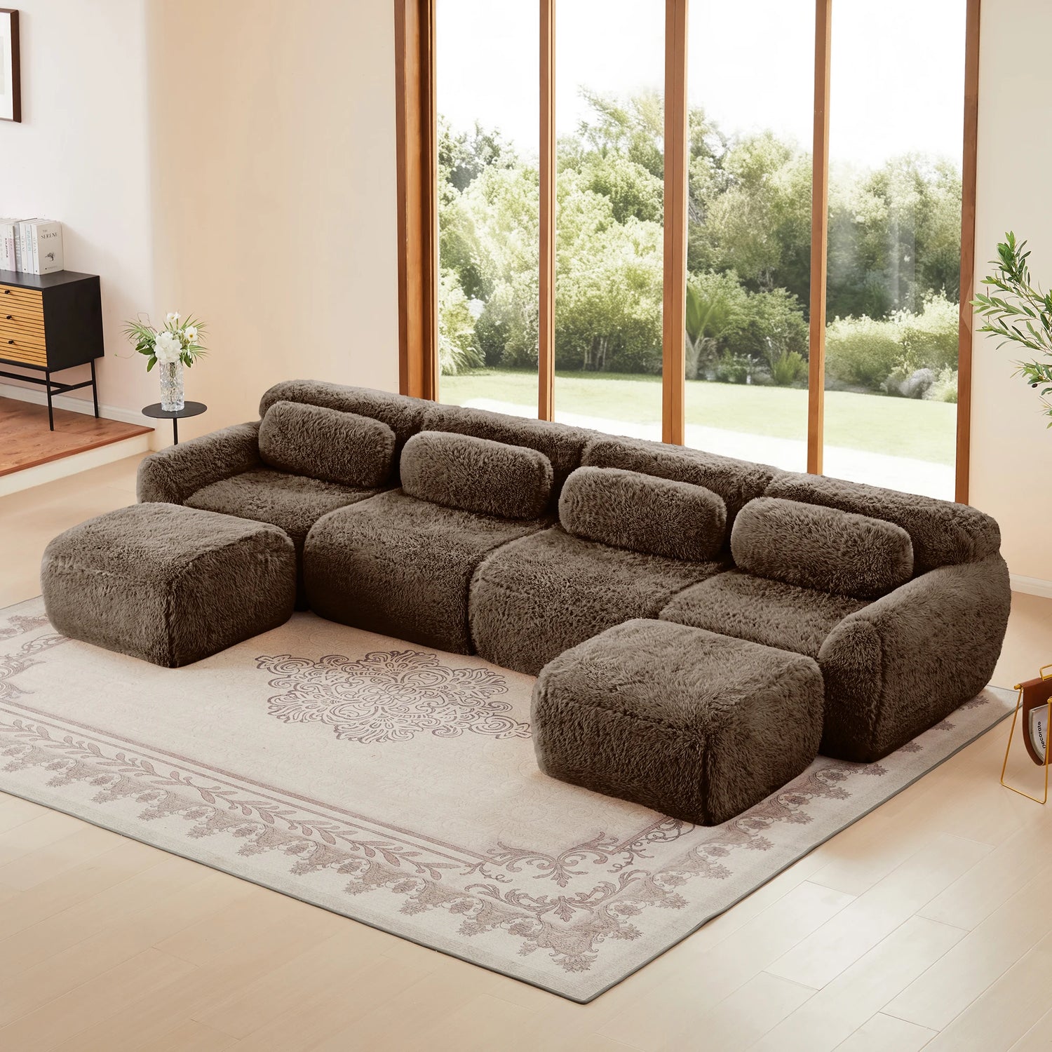 Comfortable U Shaped Modular Sofa With Ergonomic Boneless Design